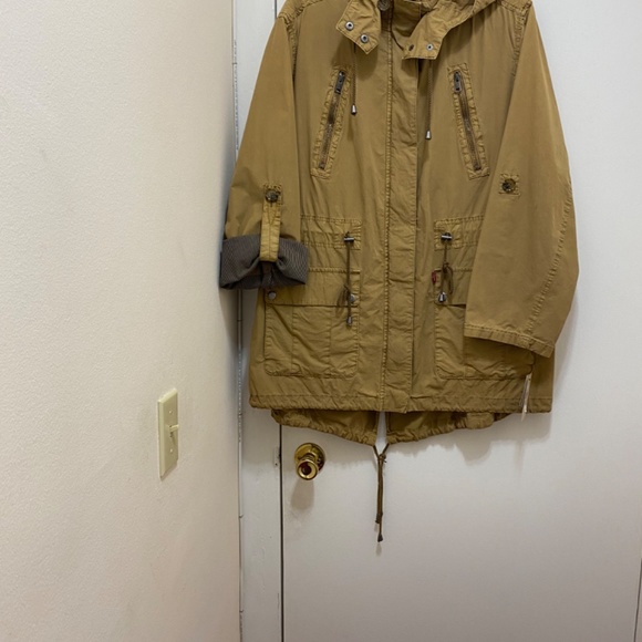 COPY - NWT Levi's Women's Cotton Hooded Anorak Dull Gold Jacket - Size 2X - Picture 7 of 13